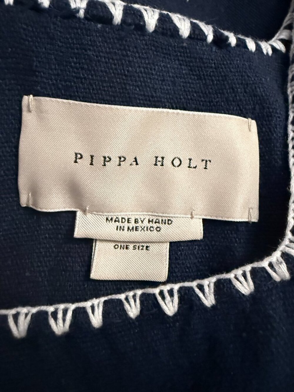 Pippa Holt Kaftan No.120 Single panel mini kaftan navy white vaca breathable O/S - Picture 7 of 10